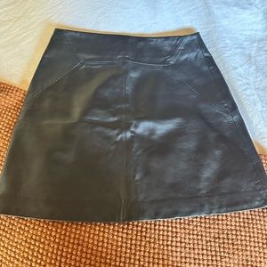 Leather A line mini skirt